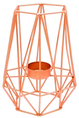 Kerzenhalter aus Schmiedeeisen, Roségold, 9,4 cm, Tischdekoration