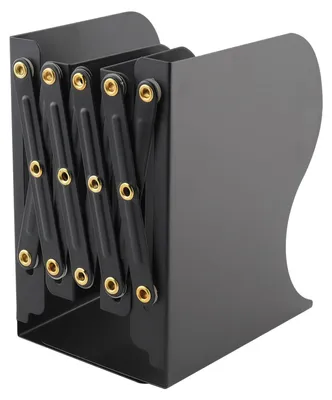 Verstellbare Buchstützen aus Metall, ausziehbar, 19-48 cm, Schwarz