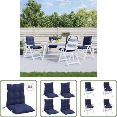 Produktbild von The Living Store Niedriglehner-Auflagen 4 Stk. Marineblau Oxford-Gewebe