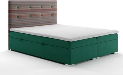 Produktbild von Chesterfield Bett Boxspring Hotel Doppel Komplett Set Topper Matratze Betten Neu