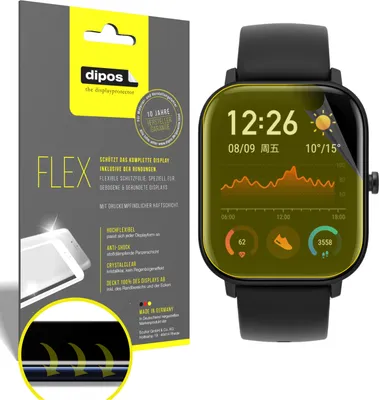 Zdjęcie produktu dla 2x folia ochronna do Huami Amazfit GTS, 100% pokrycia ekranu, Dipos Flex