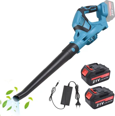 Produktbild von Akku-Laubblaeser, 21 V, batteriebetriebener Laubblaeser fuer die Rasenpflege, mit Schnellladegeraet, 81,19 CFM, 52,1 MPH, leichter, leistungsstarker Laubblaeser fuer Terrasse, Hof, Gehweg, Laubstaub, Schneeblasen