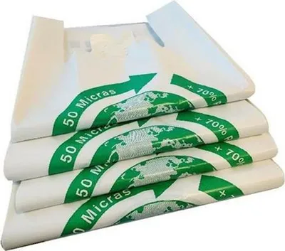 Image de Sac à provisions biodégradable blanc 50 x 60 cm