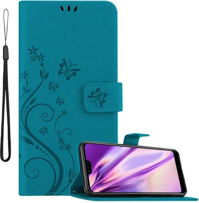Immagine prodotto di Cadorabo cover per Honor 10 cover protettiva in blu cover protettiva cover per telefono cellulare cover fiori custodia fiore