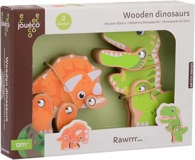 Obrázek produktu pro Sada dřevěných dinosaurů 2ks 12m+