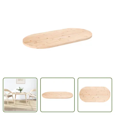 Produktbild von The Living Store Tischplatte 110x55x2,5 cm Massivholz Kiefer Oval