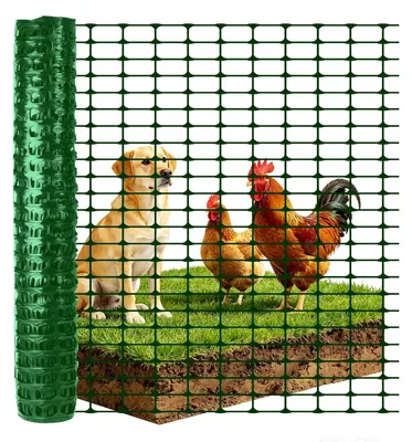 Kunststoff Zaunnetz 100x3000 cm, 25 Stahlpfähle, 100 Kabelbinder