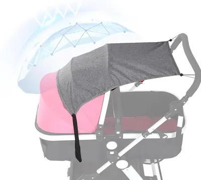 Imagen del producto de Parasol universal para cochecitos, protección UV 50+, ajustable, con bolsa de almacenamiento, color gris