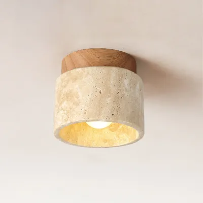 Produktbild von LED-Deckenleuchte im Travertin-Look, Deckenlampe, Flurlampe, Dielenlampe und Dekoleuchte für Flur, Eingangsbereich, Diele und Wohnzimmer 【ALT-XX-2053】