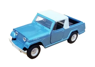 Produktbild von Jeep Jeepster Commando 1967 Modellauto aus Metall mit Rückzug Modell Auto Spielzeugauto 50 (Hellblau-Metallic)