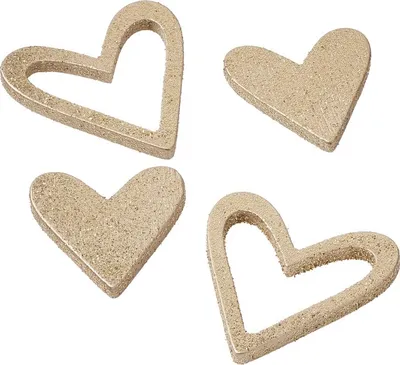 Produktbild von 12 Holzstreuteile Herz gold