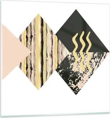 Produktbild von Bilder auf glas - Einteilig - Abstraktion Diamant Gürtel - 60x60cm - Glasbilder - Wandbilder - Bilder - zum Aufhängen bereit - Wanddekoration aus Glas - Glas Bilder - Wandbild auf Glas - GAC60x60-4303