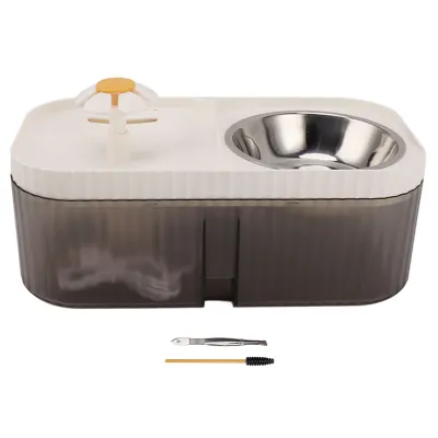 Immagine prodotto di ZELURXX 2 in 1: fontana per gatti e ciotola per il cibo, grande capacità, silenziosa, distributore automatico di cibo per animali domestici, adatta a gatti, cuccioli e cani di taglia media, 31 x 17 x 11 cm