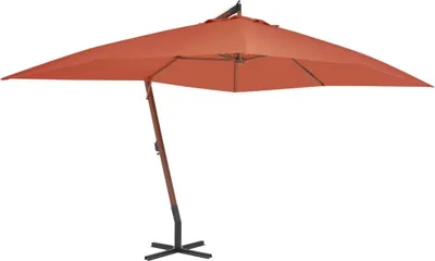 Produktbild von Ampelshirm mit Holzmast 400x300 cm Terrakotta-Rot , Markisen Design 2024