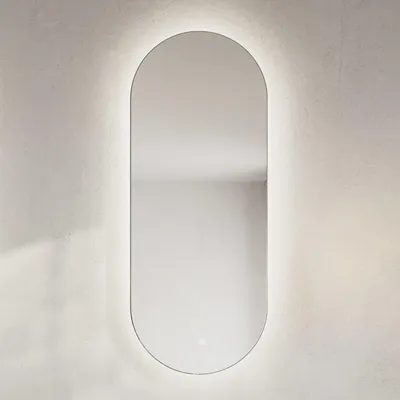 Produktbild von ALLUVION Aurora Lichtspiegel B: 40 x H: 100 cm, oval, mit umlaufender LED Beleuchtung, direkt + indirekt