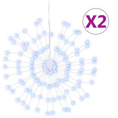 Zdjęcie produktu dla vidaXL Lampki choinkowe fajerwerki 2 szt. 140 LED zimny biały 17cm