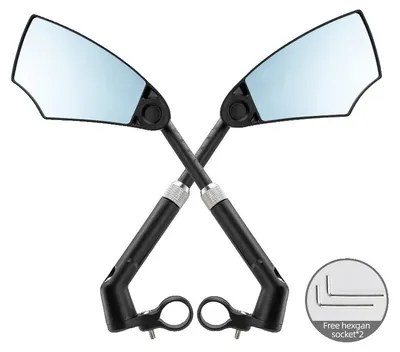 Obrázek produktu pro Zpětné zrcátko na kolo, otočné o 360°, design bez oslnění, 1 pár