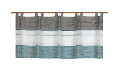 Produktbild von Design Schlaufen-Scheibengardine weiß/petrol/grau 2288 BxH 140x50cm