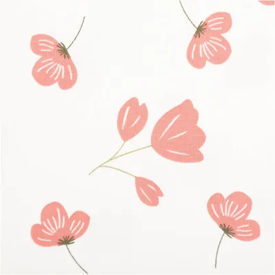 Produktbild von Jersey Stoff Meterware Baumwolljersey Blumen wollweiß rosarot 150cm