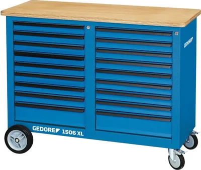 Produktbild von GEDORE 1506 XL 2810 Rollwerkbank 1,25 m breit mit 2x 9 Schubladen, 2528096