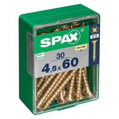 Immagine prodotto di Set di 30 viti in acciaio pozidriv SPAX testa svasata, Diam.4,5 mm x L.60 mm