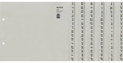 Image de Leitz 1324-00-85 1324 Intercalaires - A-Z, papier, A4 grande largeur, pour 24 dossiers, gris