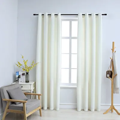 Obrázok produktu pre vidaXL Zatemňujúce závesy s očkami 2 ks Velvet Cream 140x225 cm