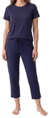 Produktbild von Schiesser Mix & Relax Schlafanzug Set aus T-Shirt und Hose in 3/4-Länge, Atmungsaktives Material, Bequemer Schnitt
