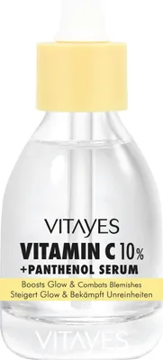 Produktbild von Vitayes b!right Vitamin-C 10% + Panthenol Serum, Hochwirksame Hautverjüngung, Anti-Falten, Aufhellung, Feuchtigkeitsspendend, Hautpflege, Beauty