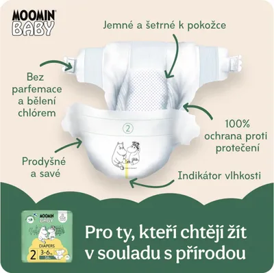 Produktbild von Mumin Baby 2 Neugeborenes 3-6 kg (56 ks)