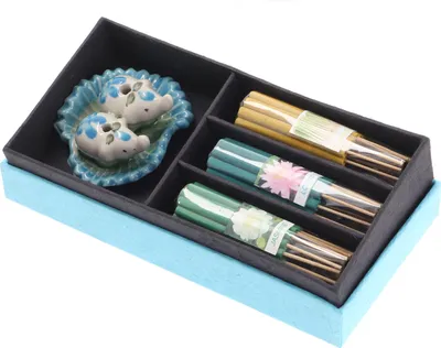 Produktbild von Räucherstäbchen Geschenkset aus Thailand - Blau, Schwarz, 3*17*9 cm, Räucherstäbchen & Sets aus Thailand