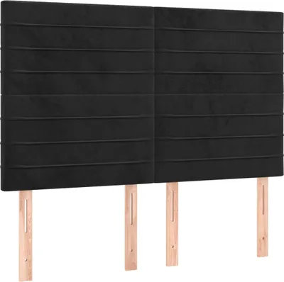 Produktbild von vidaXL Kopfteil Schwarz 144x5x118/128 cm Samt