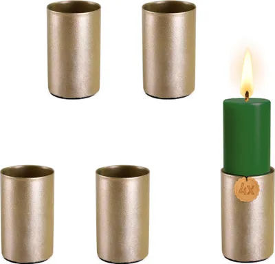 Produktbild von Kerzenhalter 4er Set Metall Gold Ø 2,3 cm mit Magnet
