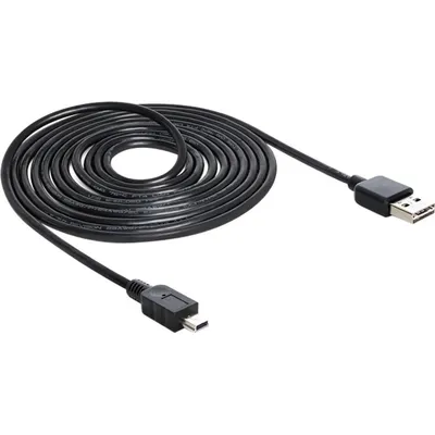 Zdjęcie produktu dla DeLOCK 3m USB 2.0 A - mini USB m/m, 3 m, USB A, Mini-USB B, USB 2.0, Męska/Męska, Czarny