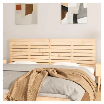 Produktbild von Wand-Kopfteil für Schlafzimmerbett aus massivem Kiefernholz, 166x3x63cm, Wandmontage