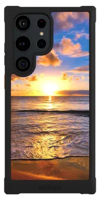 Produktbild von NIVOCASE Hülle für Samsung Galaxy S23 Ultra  Stoßfeste Handyhülle NIVOmax Case Schwarz Meer Sonnenuntergang Strand