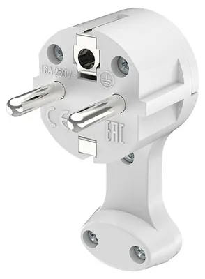 Immagine prodotto di Connettore piatto Braytron, 230 V, 16 A, spina con messa a terra, spina di alimentazione salvaspazio per montaggio su cavo, bianco