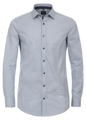 Produktbild von Venti - Body Fit - Herren Langarm Hemd (134024600), Größe:43, Farbe:Blau (100)