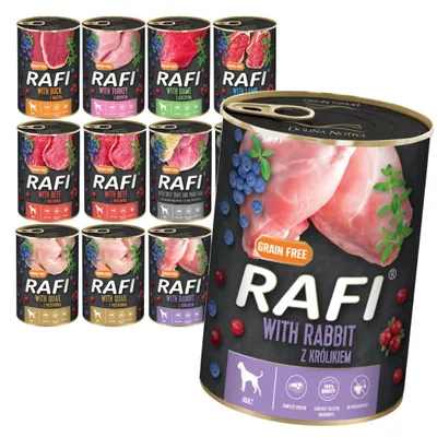Zdjęcie produktu dla Rafi 12x400g Bezzbożowa Mokra Karma Dla Psa Mix 8 Smaków