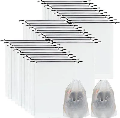 Produktbild von Verpackung von 60 transparenten Schuhschachteln mit d, 40 x 30 cm, Schuhschachteln für das Organisieren und Aufbewahren von Schuhen, Transparent, mit d