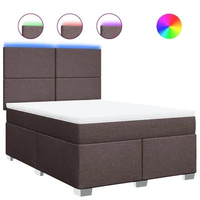Produktbild von Boxspringbett mit Matratze Dunkelbraun 140x190 cm Stoff