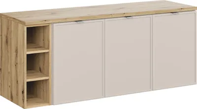 Produktbild von Modernes Badezimmermöbel-Set 140 Cm In Kaschmirfarbe Mit Artisan-Arbeitsplatte