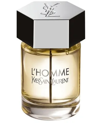 A product shot of a bottle of Yves Saint Laurent L'Homme fragrance.