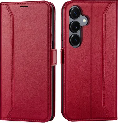 Immagine prodotto di Custodia per cellulare per Samsung Galaxy S25 cover flip case pieghevole cover protettiva, rosso