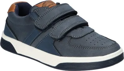 Produktbild von AMERICAN CLUB XD128 Solide Kinderschuhe mit Klettverschluss, modische Kinderschuhe, profilierte Innensohle aus Naturleder, Casual, Marineblaue 34