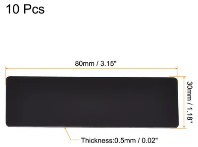 Produktbild von 10 Stš¹ck Leere Metall Karten 80x30x0.5mm, Schwarz Metallkarte Aluminium Platte, DIY Lasergravur Rohlinge Tag fš¹r Klingelschild Visitenkarten Namensschilder Briefkasten Tš¹rschilder