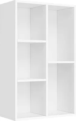 Obrázek produktu pro Knihovna VASAGLE s 5 policemi do obývacího pokoje, pracovny, dětského pokoje, kanceláře, rozdělovač místností, 50 x 24 x 80 cm, bílá