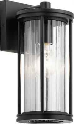 Immagine prodotto di Applique da esterno Barras nera 1xE27x40W in alluminio, dimensioni: 29x13,7x15,7 cm, IP44, Kichler