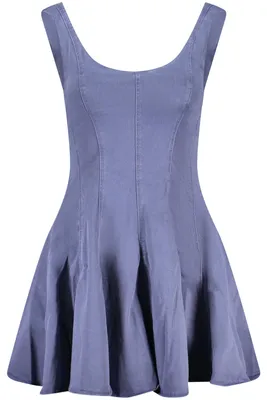 Produktbild von Skater-Kleid Damen Blau & Pink – U-Boot, dünne Träger, Reißverschluss