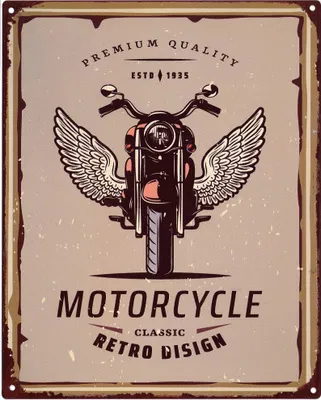 Zdjęcie produktu dla Metalowy znak dekoracyjny Moritz Motocykl Klasyczny Retro Design Retro pomysł na prezent wykonany z metalu Vintage design do dekoracji